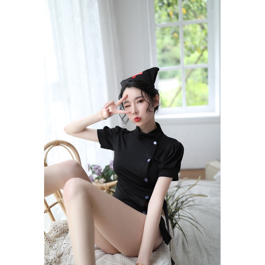 max ld 105cm / set lingerie nurse sexy / pakaian sexy wanita hot / lingerie suster 2089