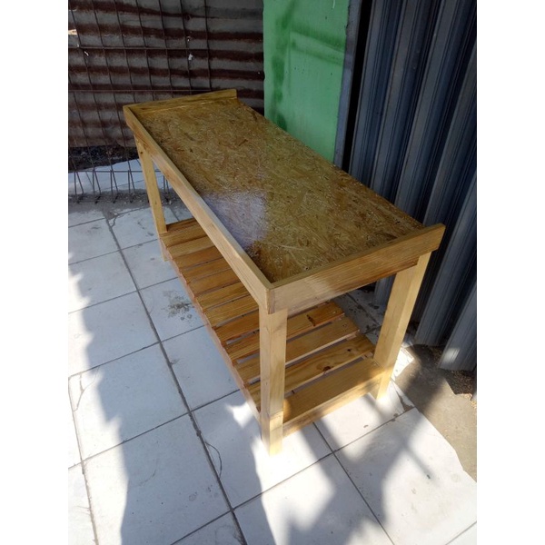 meja aquarium 2 susun jati belanda