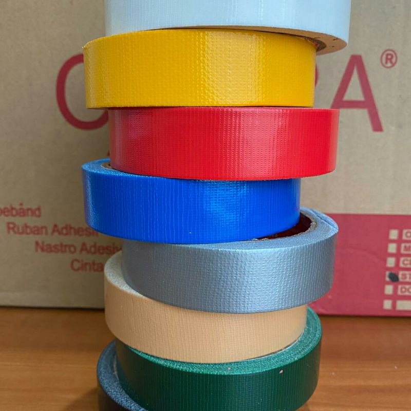 

Lakban Kain / Cloth Tape Warna Murah 1 Inch 12 Yard