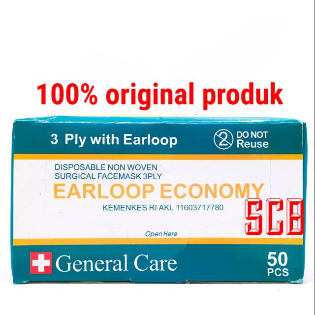 Earloop Economy Masker / Masker General Care