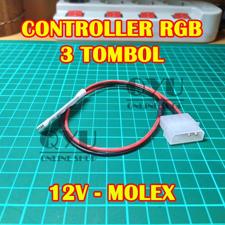 LED Controller RGB 12v 3 tombol + molex