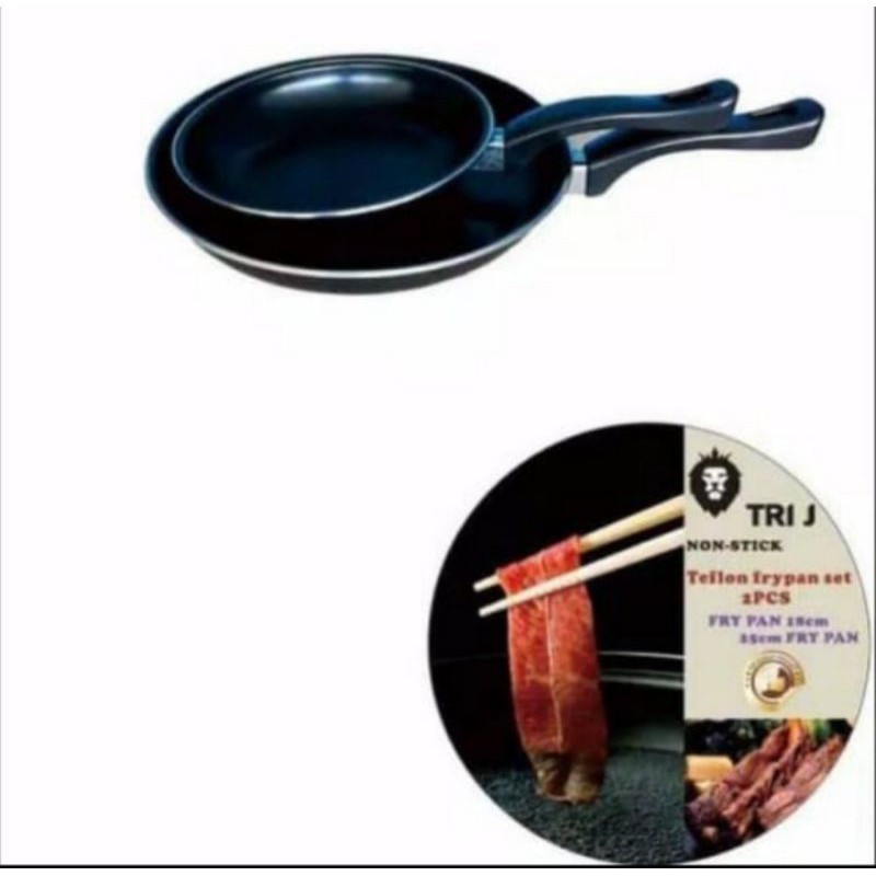 Maspion Wajan Penggorengan Teflon / Frypan Set 2 Pcs 18 cm &amp; 23 cm