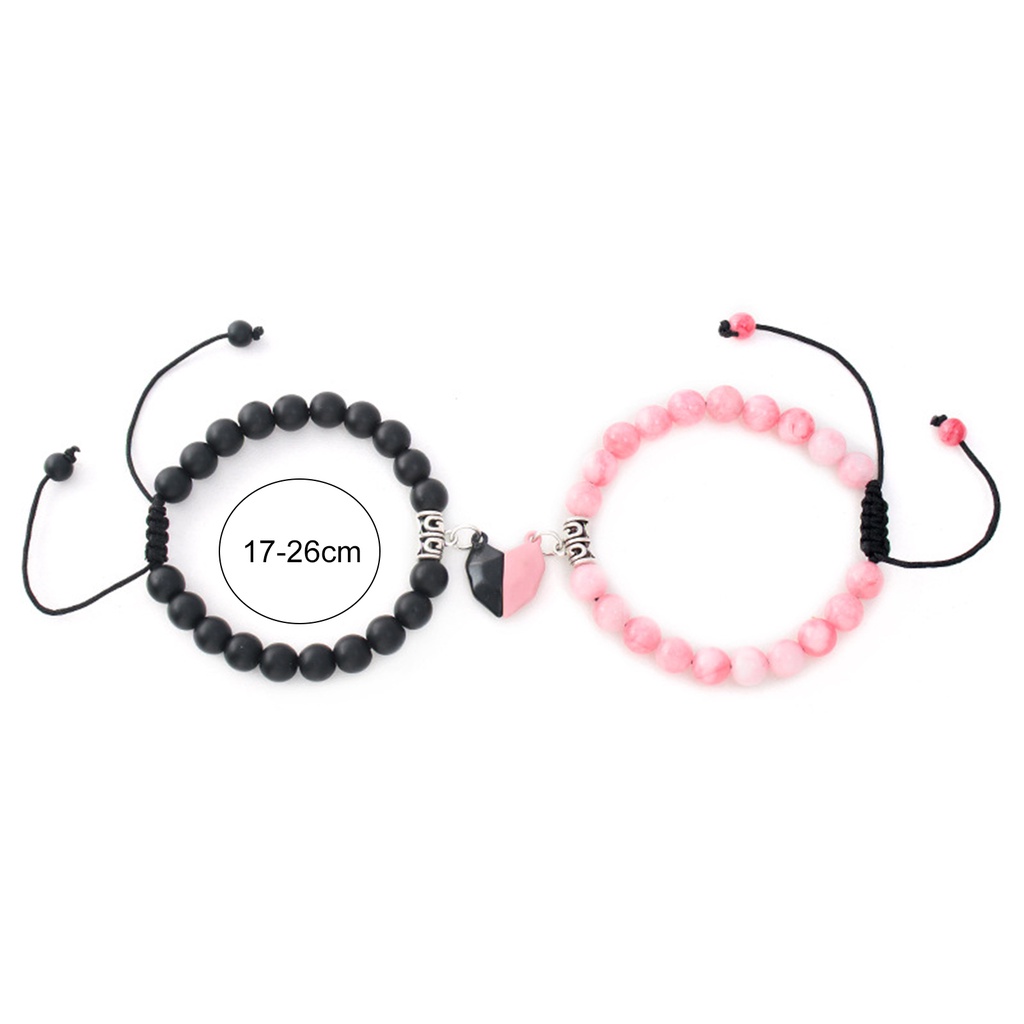 Hu Hu Hu Hu Hu Alat Bantu Pasang Kacamata♡ 2pcs Gelang Magnetik Bentuk Hati Untuk Pria Dan Wanita