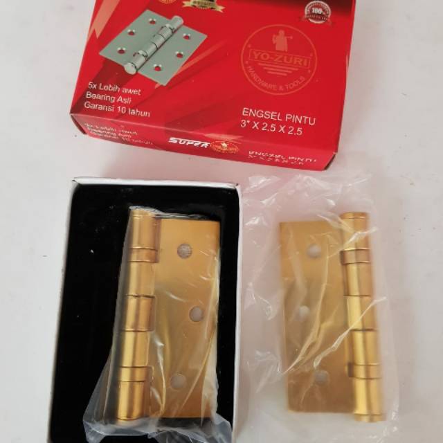 ENGSEL PINTU / JENDELA 3&quot;x2,5x2,5 EMAS YOZURI