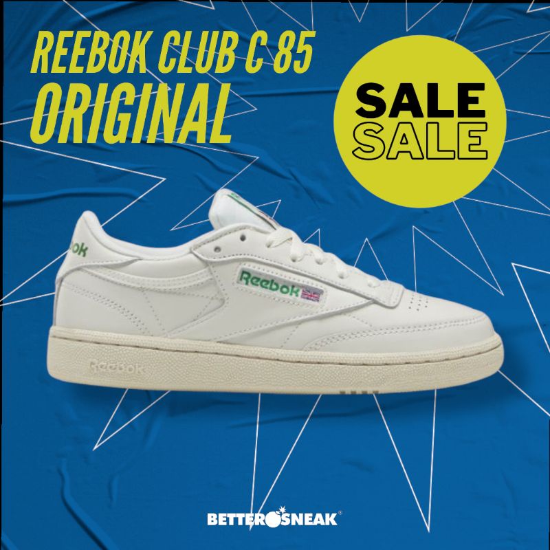 Reebok Club C 85 Vintage Womens Sneakers Chalk/Glen Green/Paperwhite Original Resmi MAP