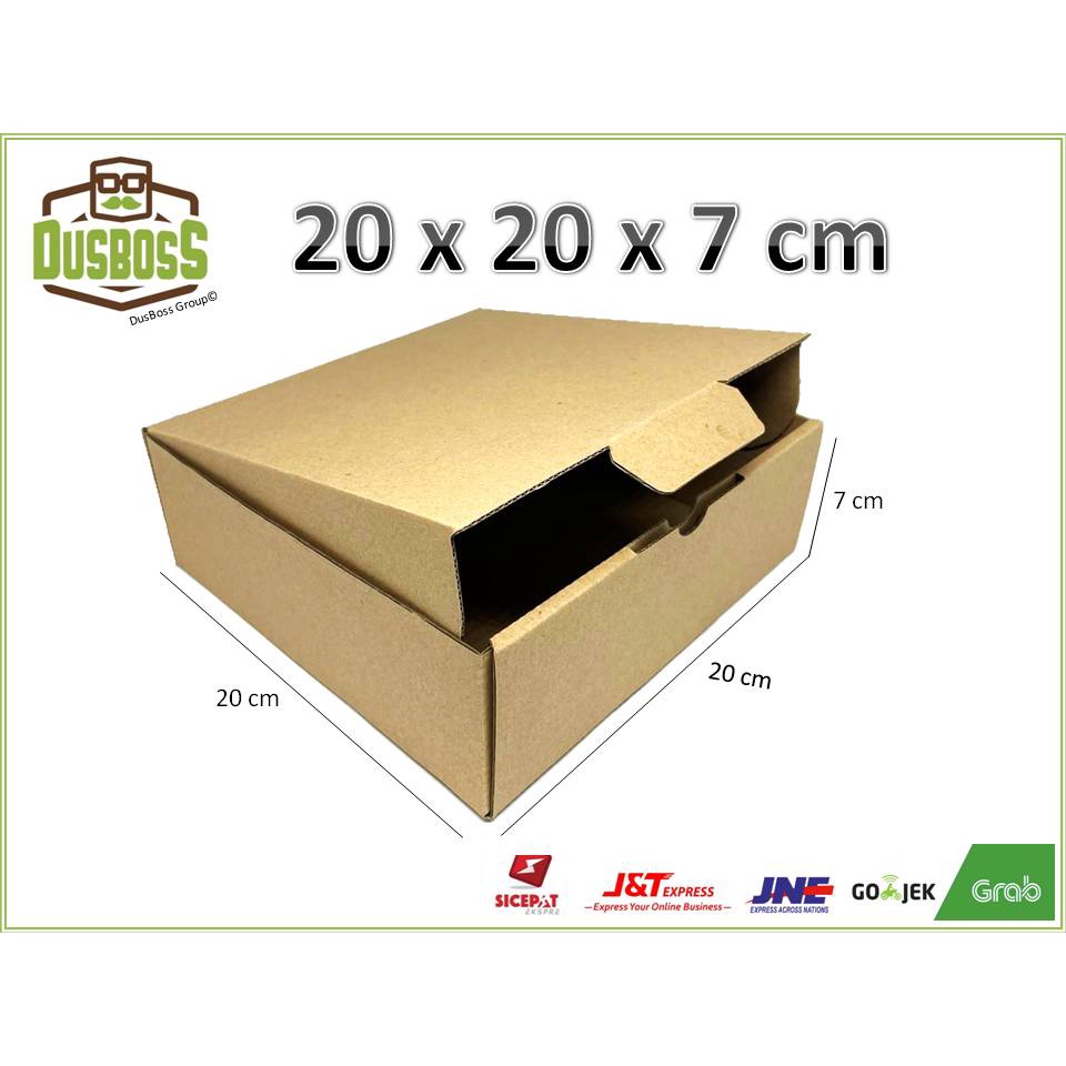 Kardus karton uk. 20 x 20 x 7 cm....Die Cut kotak Kue tart -aksesoris-dll model box pizza-4