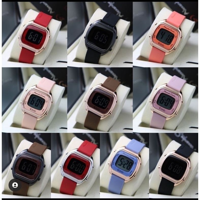 JAM TANGAN WANITA ALEXANDRE CHRISTIE AC 9335 / AC9335 RUBBER DIGITAL