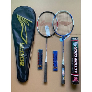 RAKET BULUTANGKIS Li-Ning  Paket Lengkap Raket Badminton + Grip + Tas + Kock