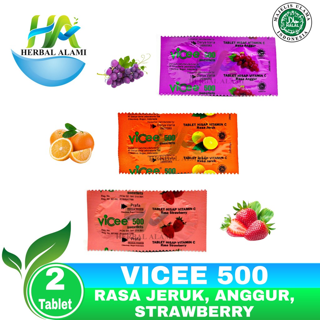 VICEE 500 Sweetlets Tablet Hisap Vitamin C - isi 2 Tablet