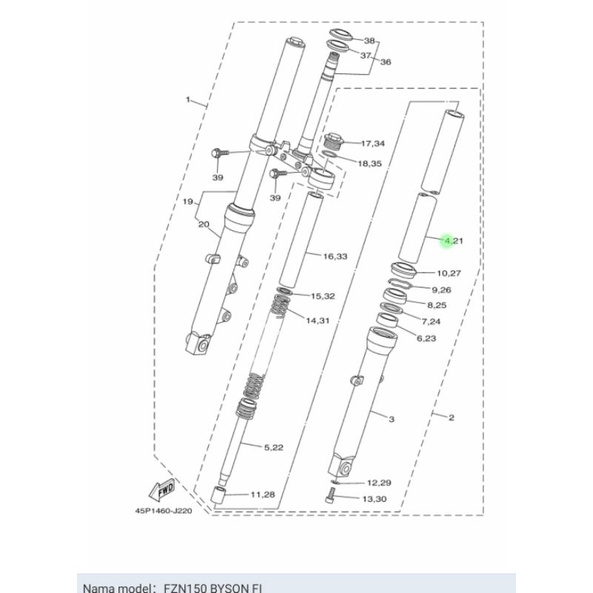 AS SHOCK SHOK DEPAN BYSON FI ASLI ORI YAMAHA 2UP F3110 00