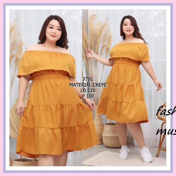 Dress Big Size Ld 140 / Dress Jumbo Wanita / Baju Wanita Jumbo / Bajubunda Plus Size / Kaffa Jumbo E
