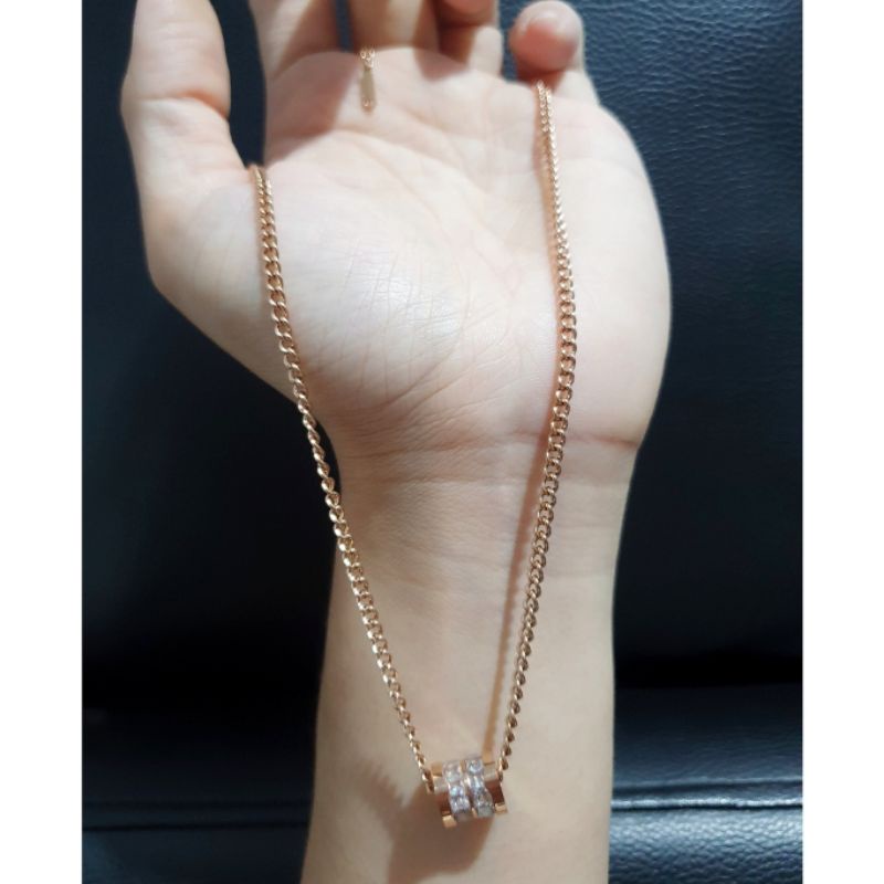 Kalung Titanium Asli Tifannyx Rosegold premium quality anti karat anti alergi ktt001