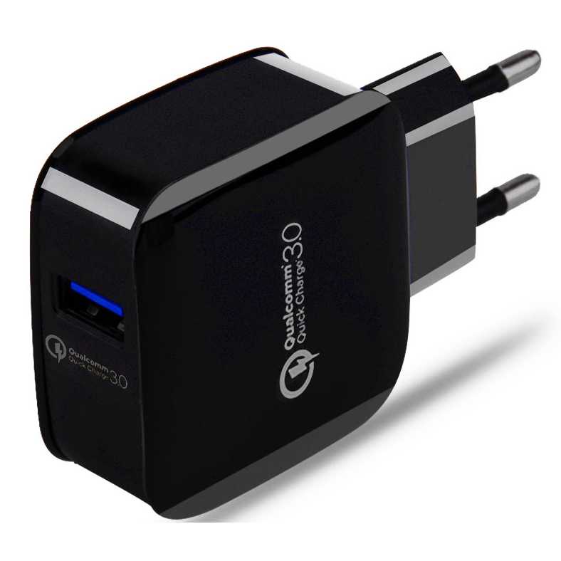 Taffware Wall Charger USB 1 Port QuickCharge 3.0 - BK-370-Hitam