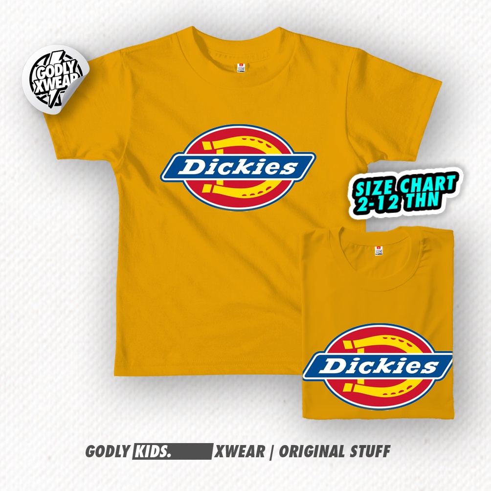 KAOS DISTRO ANAK DICKIES USIA1-12 TH / TERLARIS/ TERMURAH / MOTIF DEPAN GODLYKIDS