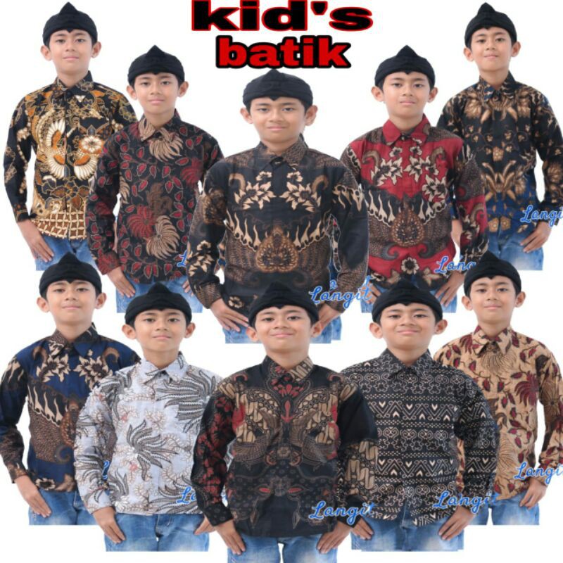 Kemeja batik anak lengan panjang usia 2-12th termurah dan berkualitas tinggi (realpict) dengan foto