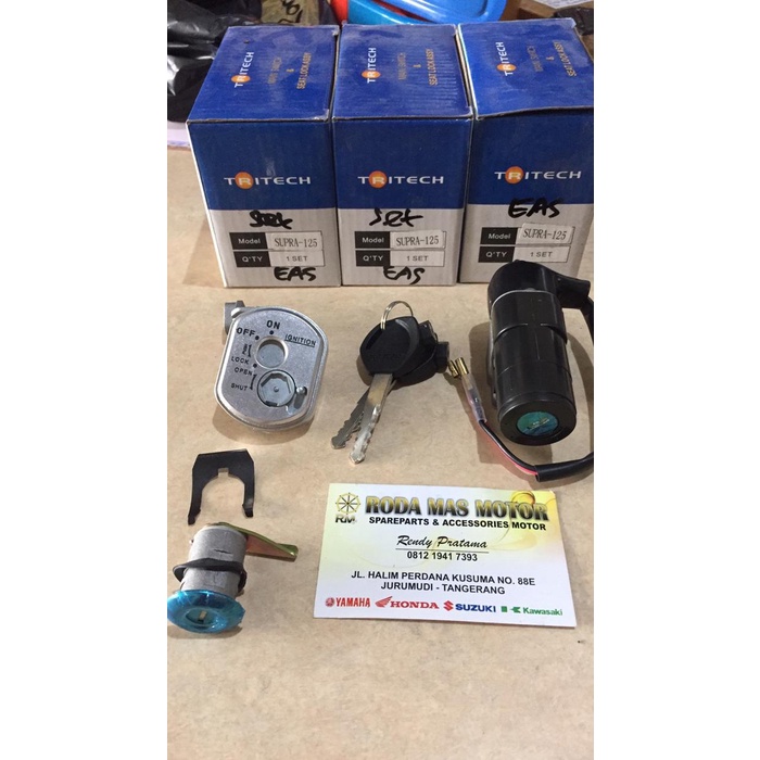 Sparepart motor Kunci kontak main switch plus kunci jok Supra X 125