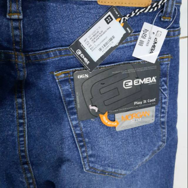 ORI Celana  Jeans EMBA  Size 32 Slim Fit Bahan Tebal tapi 