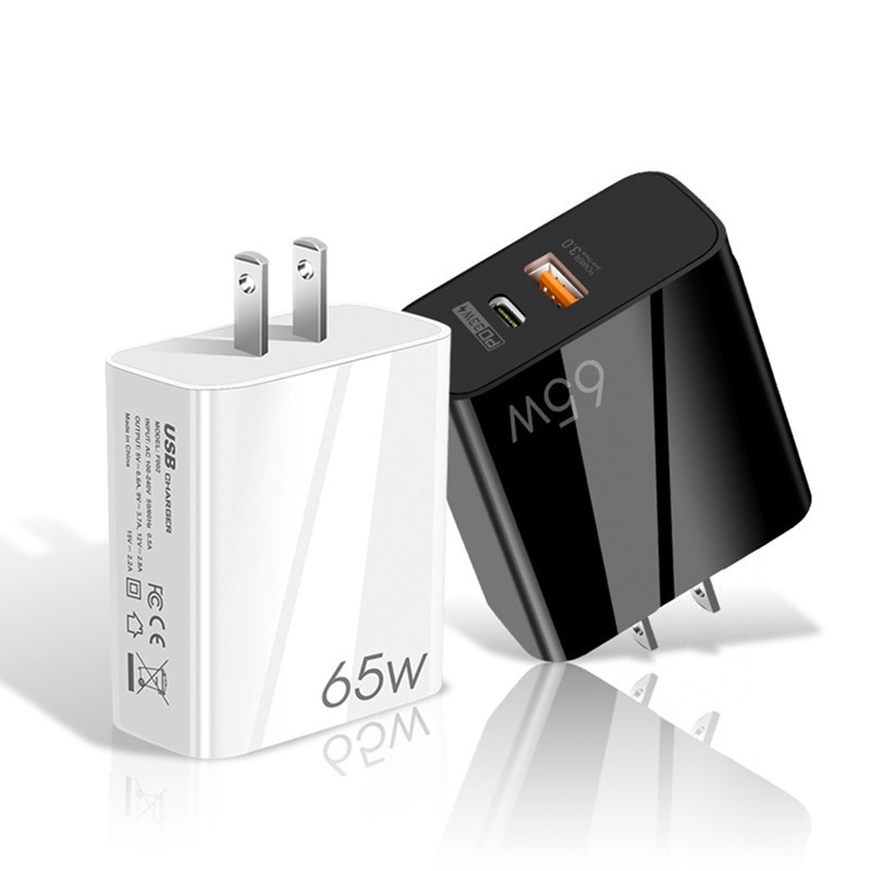 Adapter Charger USB Tipe C 65W Fast Charging Plug EU / US Untuk Handphone / Laptop