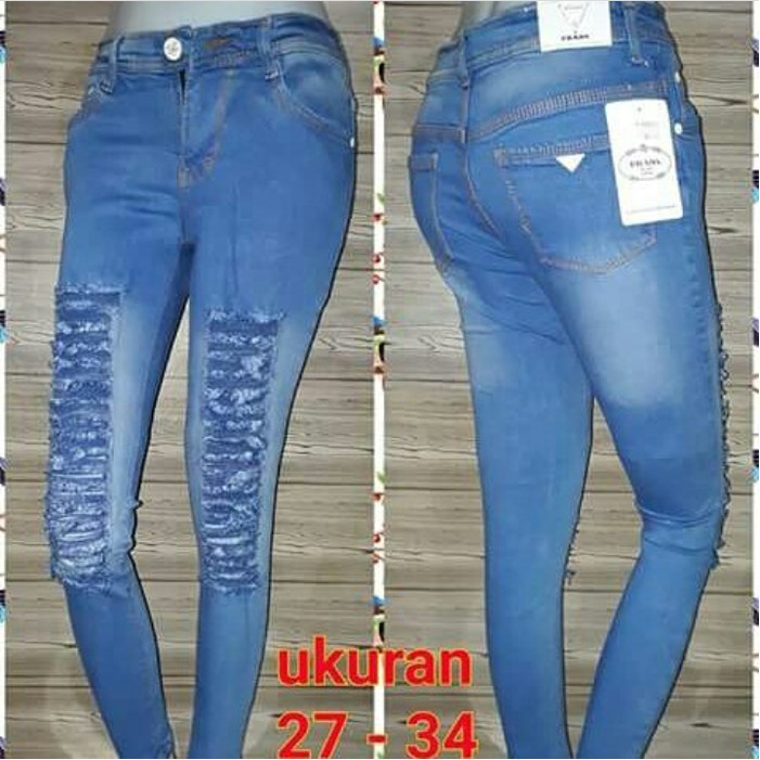 Celana jeans cewek distro/celana cewek sobek size 27-30