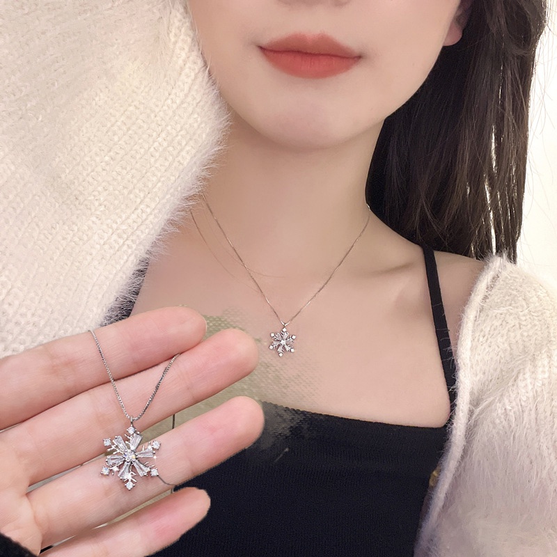 Kalung Rantai Desain Snowflake Untuk Sweater