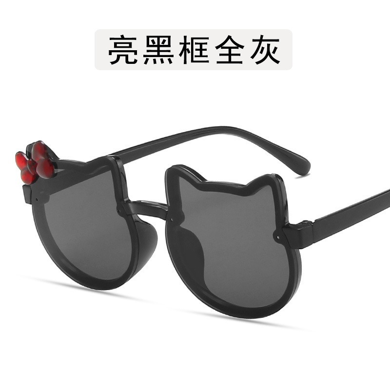 【YUZHU】COD New Fashion Glitter Cartoon Cute Kitten Bow Sunglasses untuk Anak-Anak