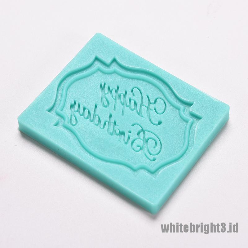 ❤White3 Warna Putih❤ Matras Cetakan Adonan Kue Desain Happy Birthday Model Renda Bahan Silikon
