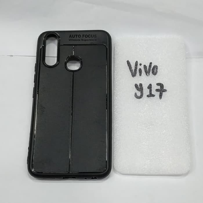 VIVO Y17 softcase auto focus silikon karet hitam mantap murah
