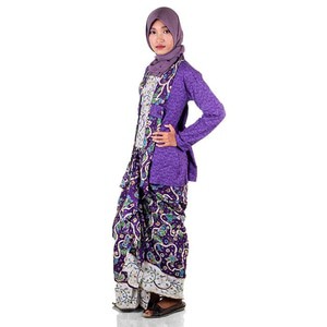 Setelan RNB Kebaya Embos Kutubaru + Rok Batik Rimple Kinanti (Ungu)