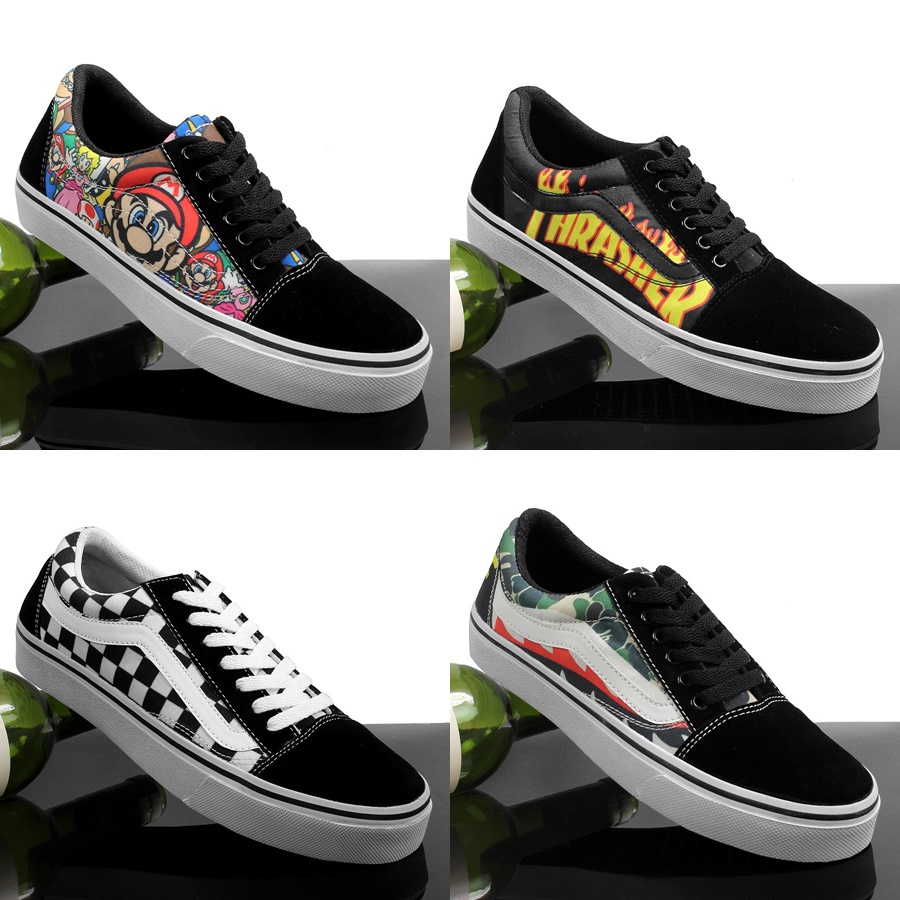 SEPATU VANS PRIA AUTHENTIC SNEAKERS OLDSKOOL MARIO RASTA MOTIF CASUAL SEPATU TERMURAH