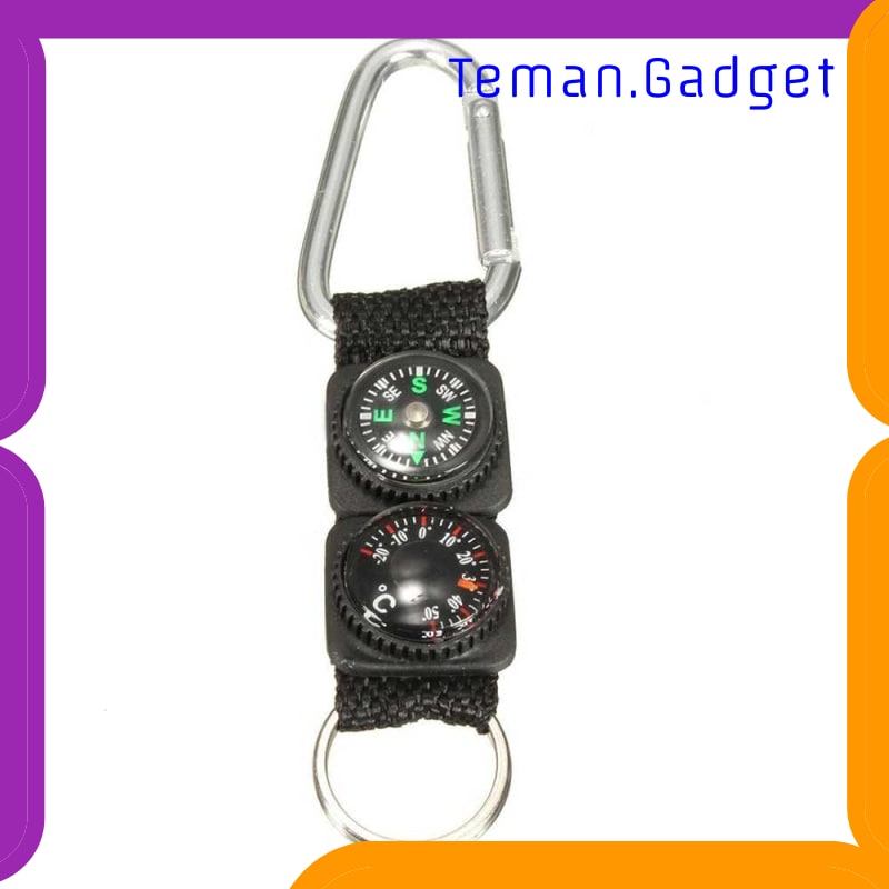 TG-ID022 MAYITR GANTUNGAN KUNCI 3 IN 1 KOMPAS TERMOMETER CARABINER KEY RING