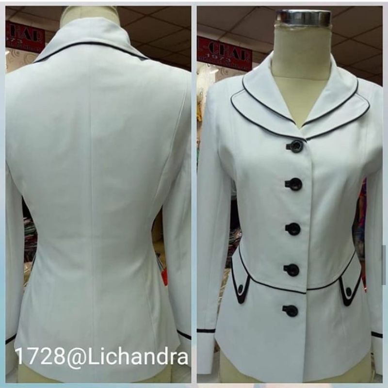 seragam putih lichandra / seragam guru / blazer kerja /seragam pns