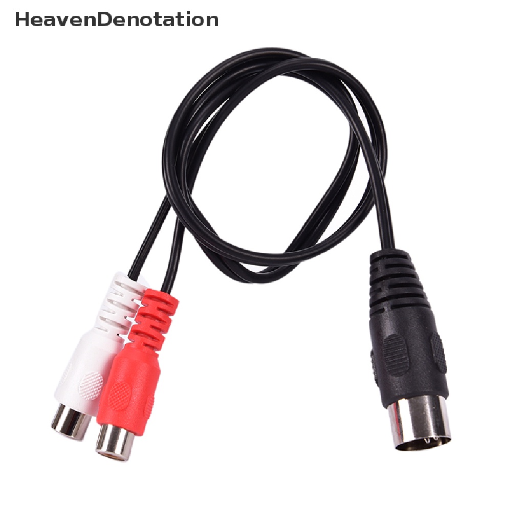 [HeavenDenotation] MIDI DIN 5P Male to 2 RCA Phono Female Socket Jack MF Audio Cable 0.5M