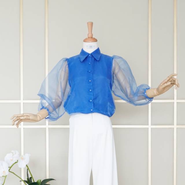 FREYA TOP - kemeja modern/ kemeja organza/ atasan wanita kekinian/ organza top