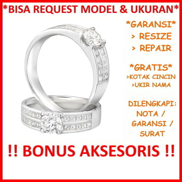 Gratis Ukir Nama Garansi Silver Asli Bisa Pesan Model Cincin Kawin Couple Perak Tunangan Nikah Id546