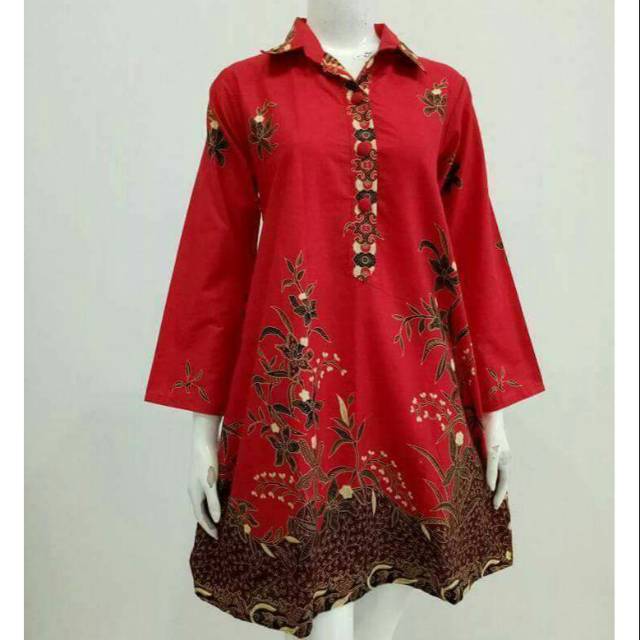 Batik Cibulan Tunik Batik Jumbo Ld 120 - Atasan Wanita Jumbo - Atasan Big Size - Atasan Wanita