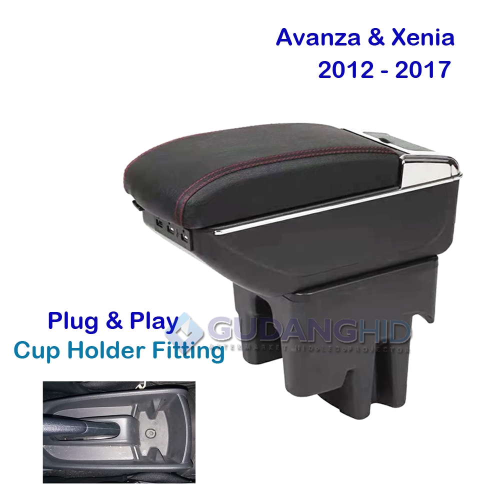 Armrest Mobil Toyota Avanza Daihatsu Xenia 7 USB Port Charger + LED