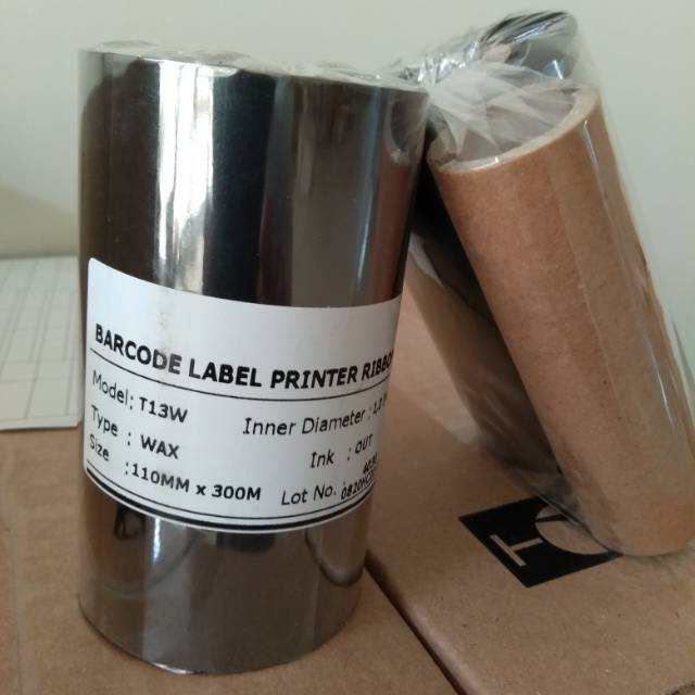 

Ribbon Barcode Label Sticker Type Wax size : 110mmx300m