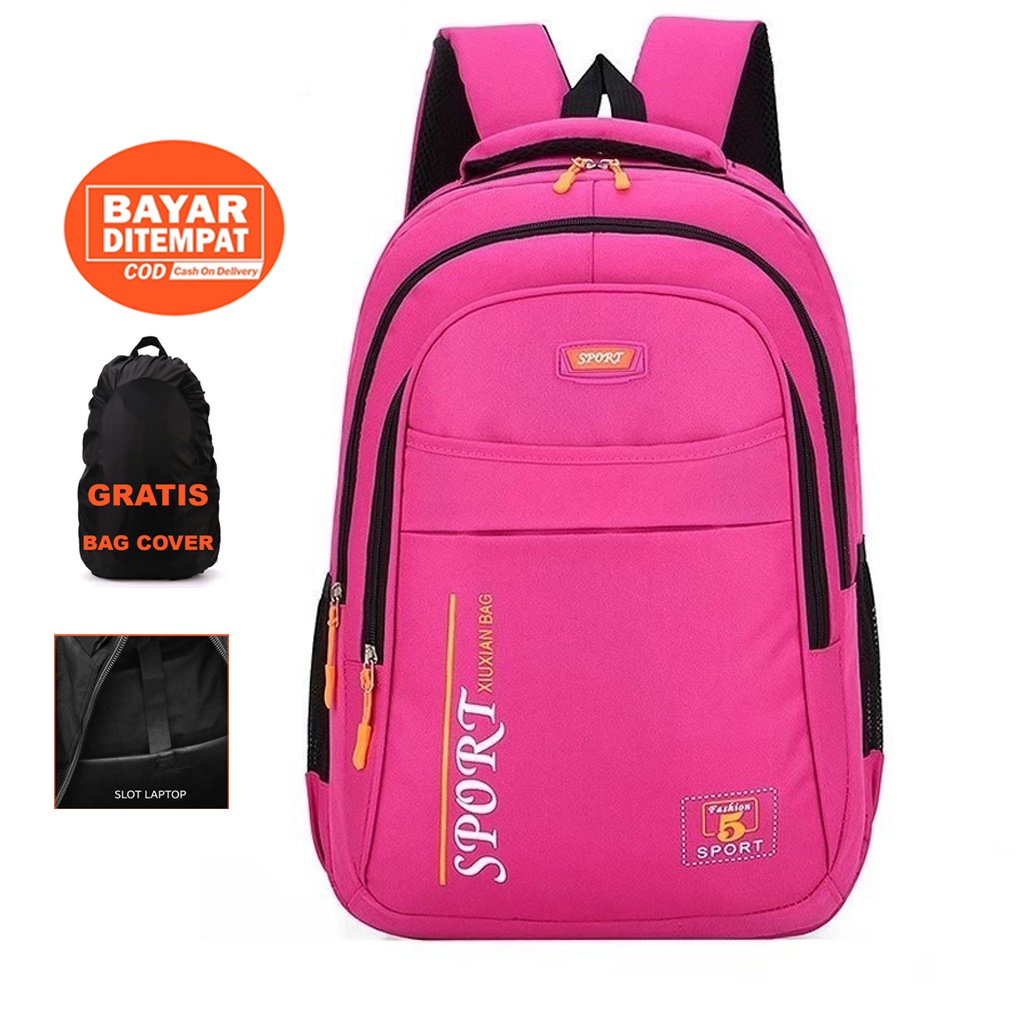 RANSEL Polo Sekolah Kuliah Kerja Backpack Cowok Cewek sport xiuxian Murah