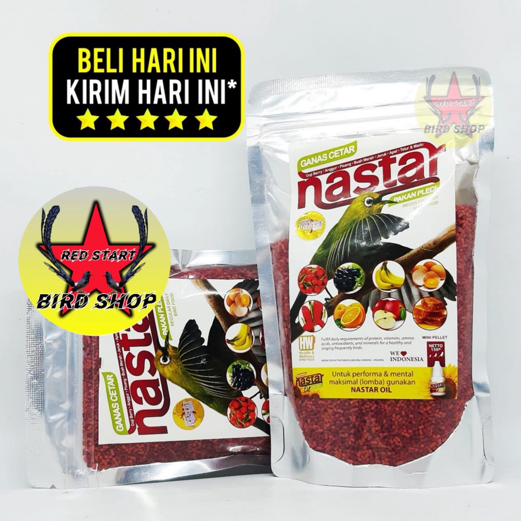 NASTAR GANAS CETAR HW KICAU PAKAN MAKANAN BURUNG PLECI CIBLEK DECU GELATIK VOER PUR MERAH