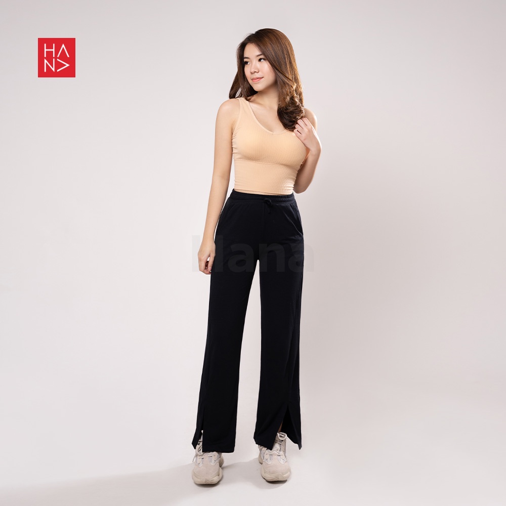 HanaFashion JKT - Saddie Ribbed Tank Top dengan Cup Bra Sport Bra Wanita Murah - TT300