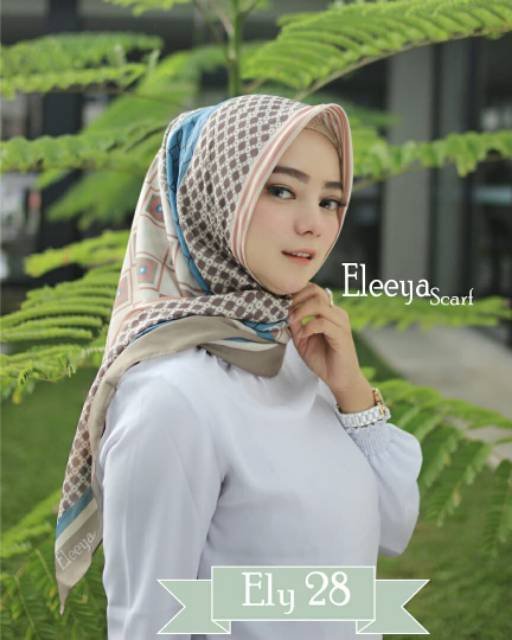 HIJAB SEGIEMPAT MOTIF ELY 28 || Eleeya Scarf