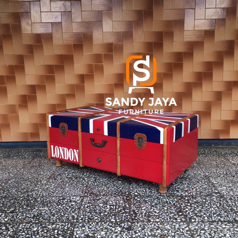 meja tamu koper london inggris. meja sofa vintage modern