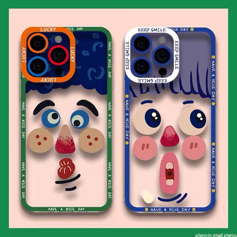 IPHONE Soft Case Silikon Transparan Motif Anak Laki-Laki / Perempuan 13 / 12pro Max / 11 / XS / XR / X / 8 / 7 / 6plus Mini