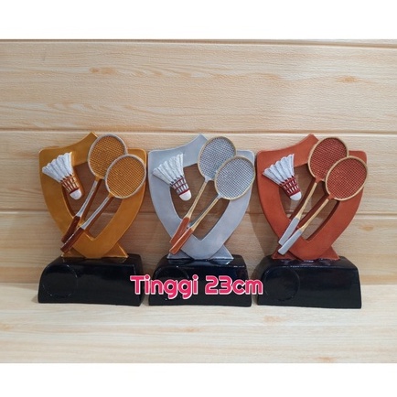 PIALA BADMINTON BAHAN FIBER TINGGI 23CM SATUAN DAN SET