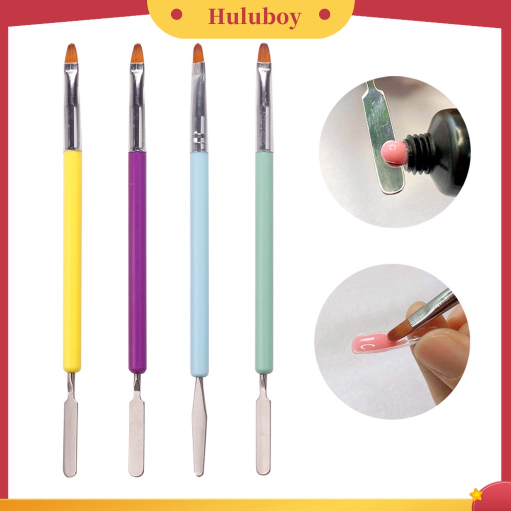 Huluboy Huluboy♡ Pena Pencampur Pigmen Kutek Gel UV Akrilik Kepala Ganda Ultra Tipis Untuk Manicure