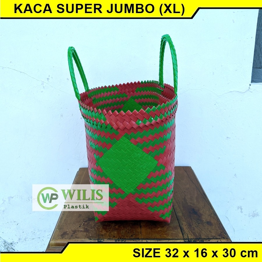 Tas Anyaman Plastik KACA SUPER JUMBO (XL) / Tas Parcel Sembako Hampers