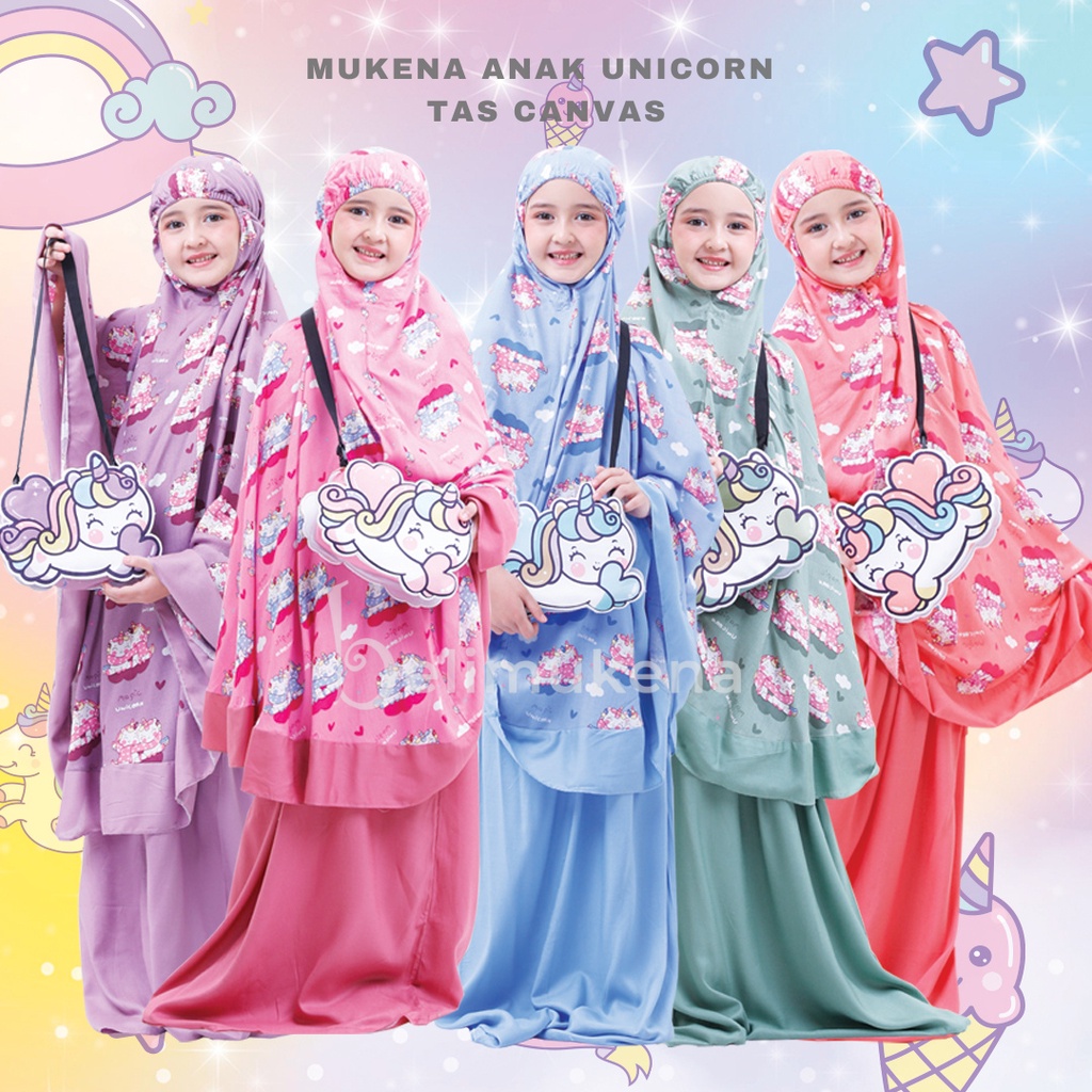 Mukena Anak Unicorn ( Tas Canvas )