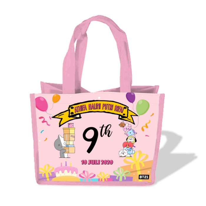 

Tas ultah Goodie Bag Aqiqah natal custom souvenir nama foto