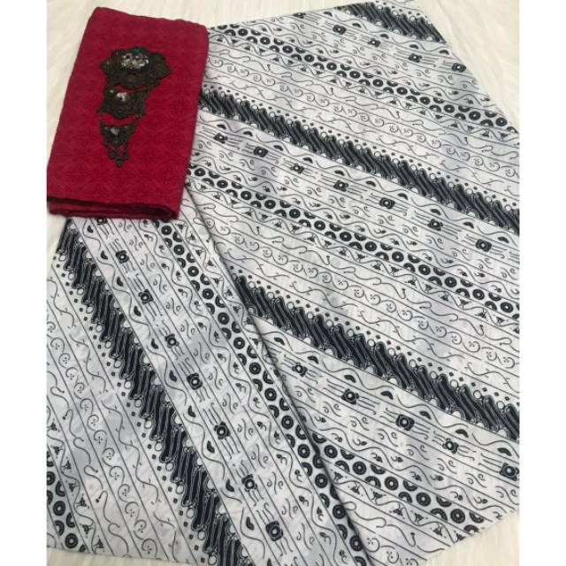 Kain Batik Jarik Sogan, Kain Kebaya Embos, Kain Katun Halus, Batik Pekalongan,  Kain Set Embos