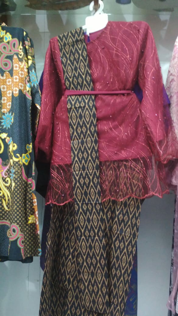 [new Arival] Wou Batik Couple Silvia Brokat Tille-modern Batik Couple Sarimbit Brokat - Bs099